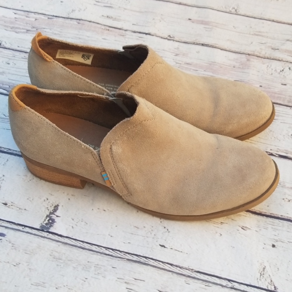 Toms Tan Suede Ankle Booties